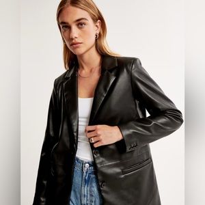Abercrombie Vegan Leather Blazer